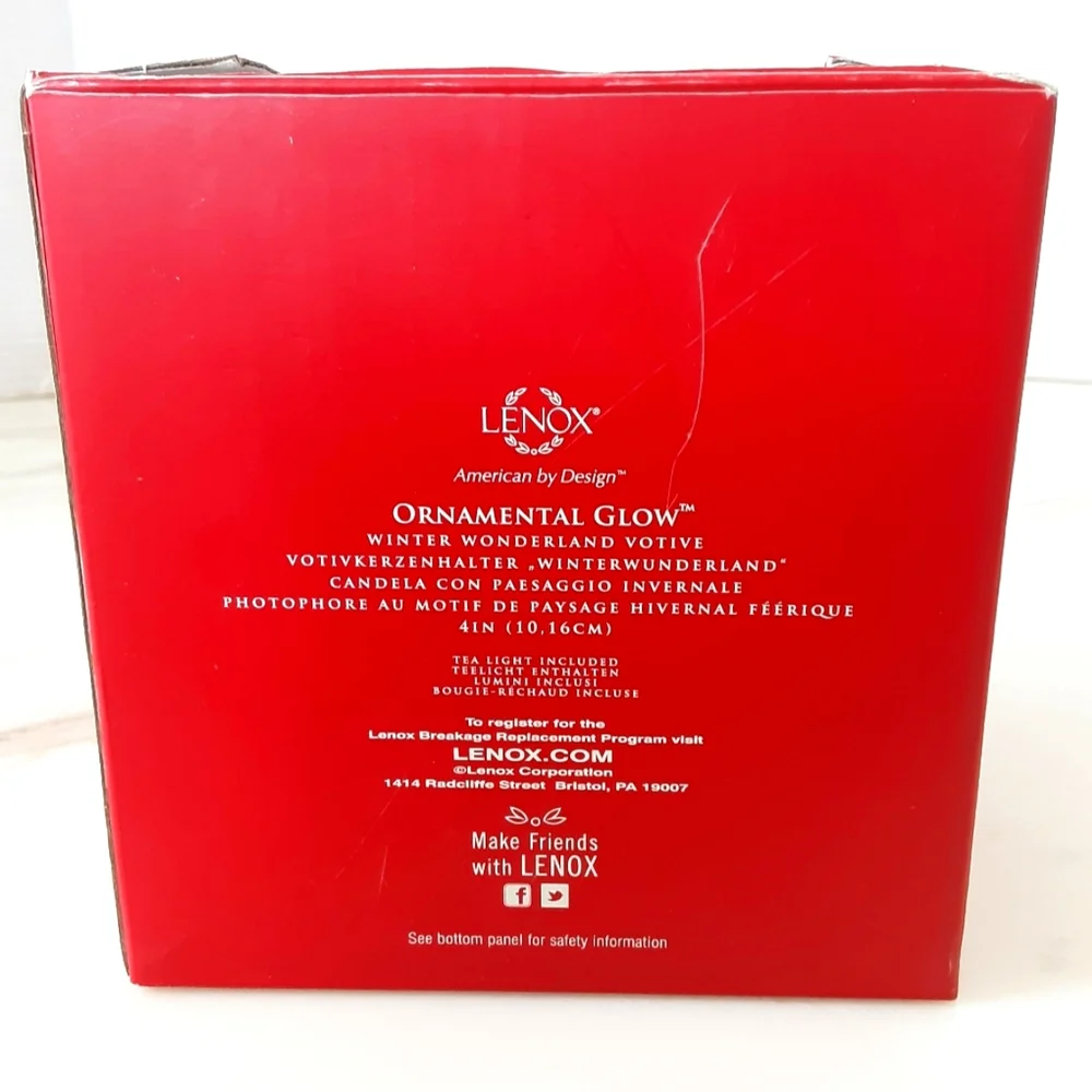 LENOX Ornamental Glow Winter Wonderland Votive American by Design - NIB